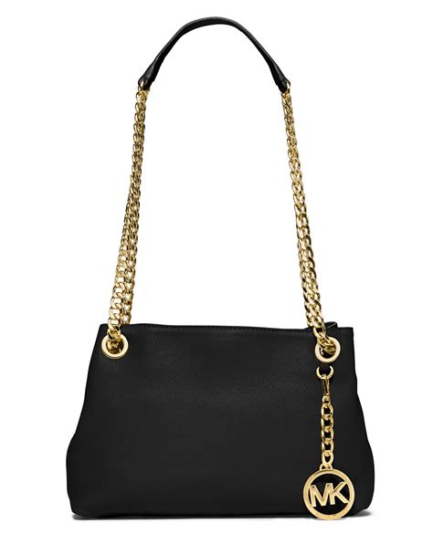 michael by michael kors black purse styles gold chain|black leather handbags michael kors.